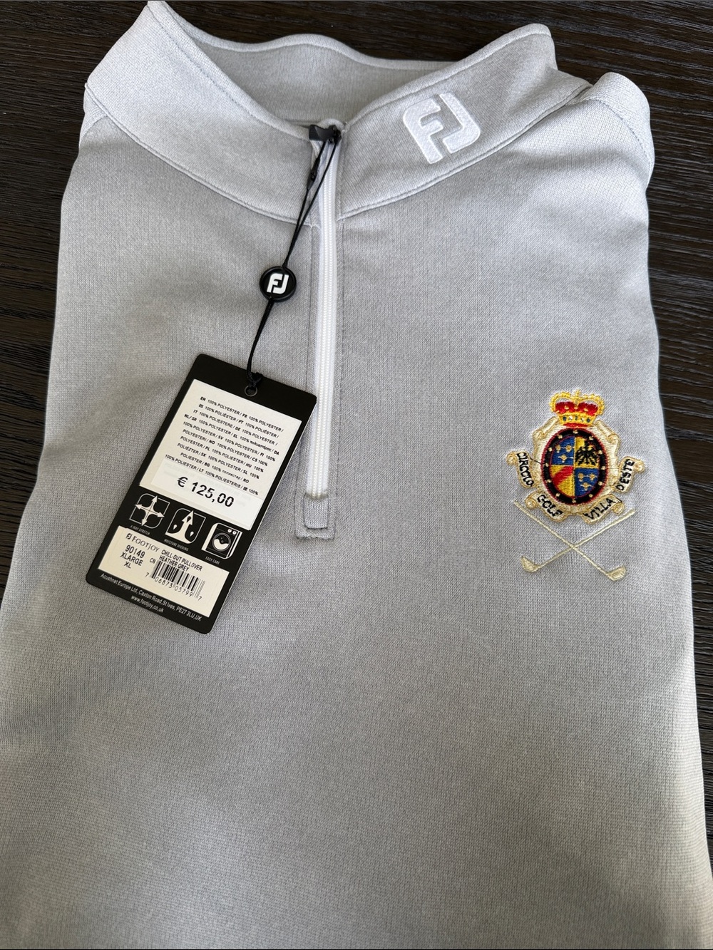 FootJoy Light Gray Quarter-Zip Pullover Circolo Golf Villa Deste